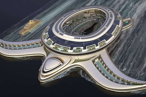 Turtle-Shaped Floating City Concepts