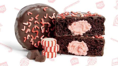 Peppermint-Filled Chocolate Cakes