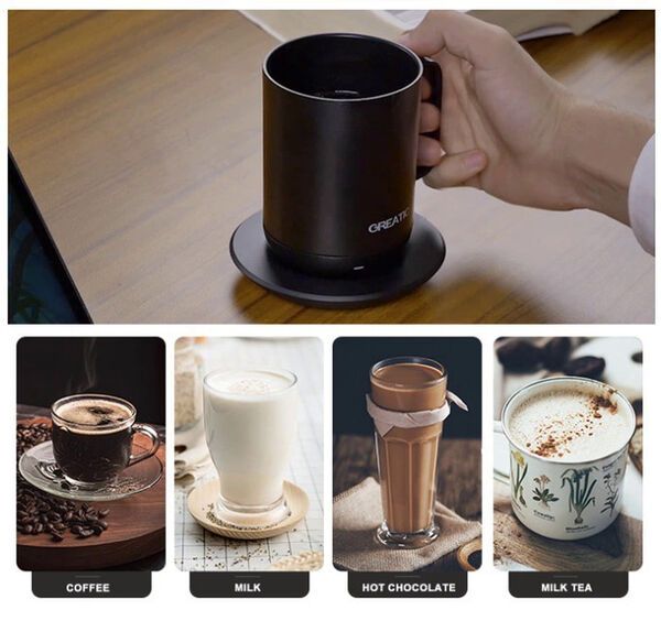 Magnetic Battery Heated Mugs : smart coffee mug