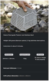 Tough Titanium Campfire Grills Image 3