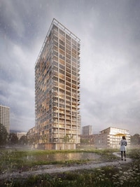 Wood-Clad Relaxing Housing Blocks