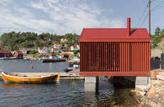 Coastal Bright Red Cabins