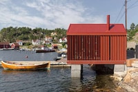 Coastal Bright Red Cabins