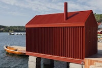 Coastal Bright Red Cabins Image 3