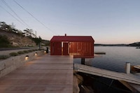 Coastal Bright Red Cabins Image 4