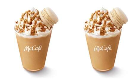 Macaron-Topped Blended Beverages