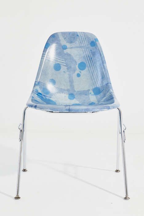 Stackable Blue-Tonal Chairs