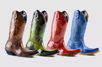 Western Boot-Inspired Ceramic Vases