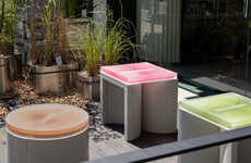 Contrasting Element Concrete Stools