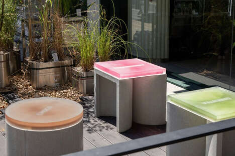 Contrasting Element Concrete Stools