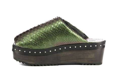 Glistening Python Leather Footwear