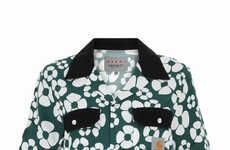 Flower-Graphic Buttoned Shirts