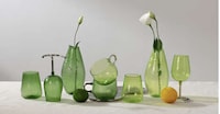 Wabi-Sabi-Informed Green Glassware Image 1