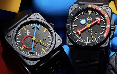 Color-Accented Black Ceramic Watches