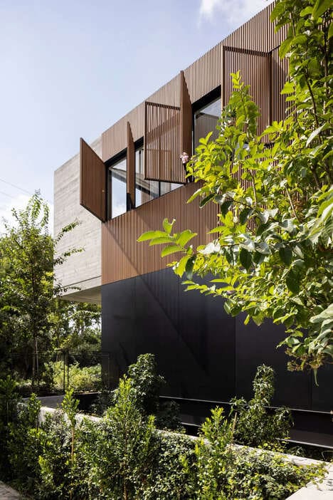 Slatted Wooden Suburban Homes