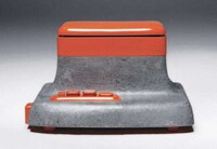 Orange-Accented Concrete Speakers Image 2