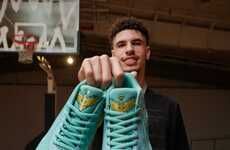 Jade-Colored Basketball Shoes