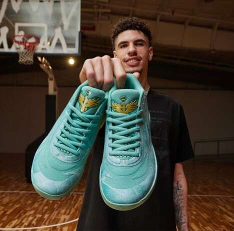 Jade-Colored Basketball Shoes