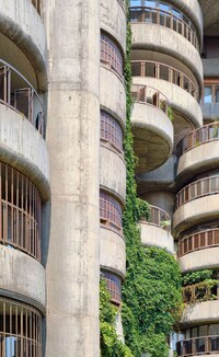 Brutalist Concrete Tower Apartments