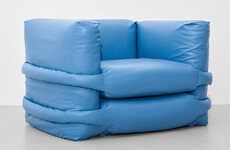 Blue-Tonal Pillow Sofas
