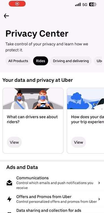 Privacy-Focused Uber Features