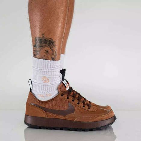Brown-Tonal Suede Lifestyle Sneakers