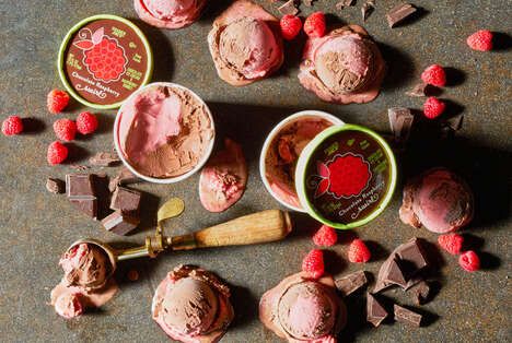 Raspberry-Swirled Frozen Desserts