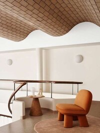 Colorful Upholstered Rounded Chairs Image 3