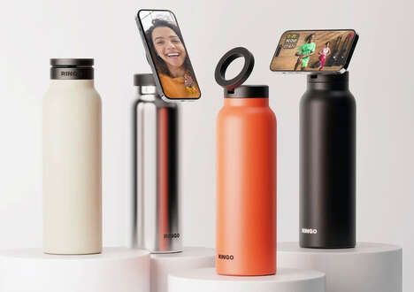 Smartphone-Holding Water Bottles