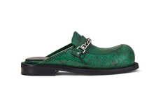 Green Faux Snakeskin Shoes