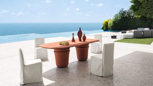 Clay-Covered Outdoor Furniture
