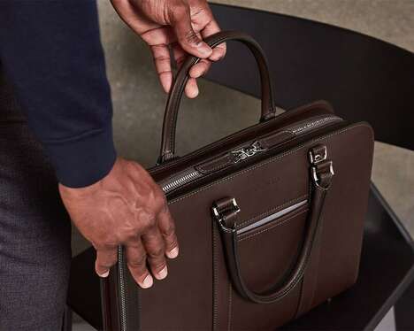 Structured Italian Leather Briefcases