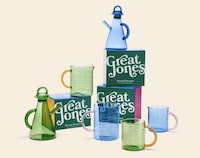 Colorful Elevated Glassware Lines Image 1