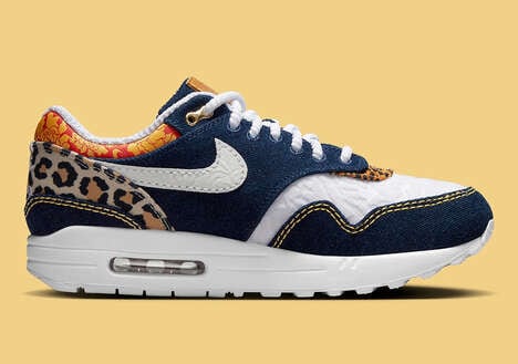 Leopard Print Denim Sneakers