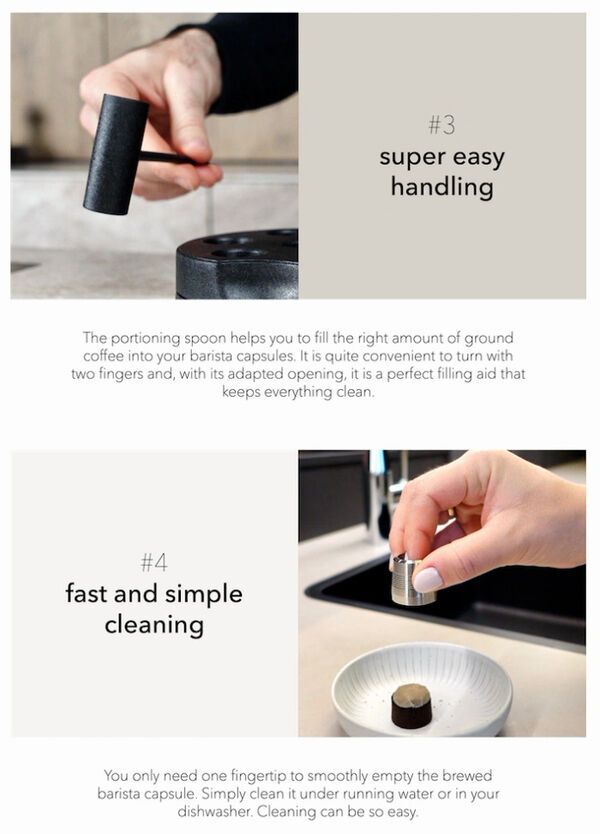 Reusable Coffee Capsule Kits : tampit capsule barista