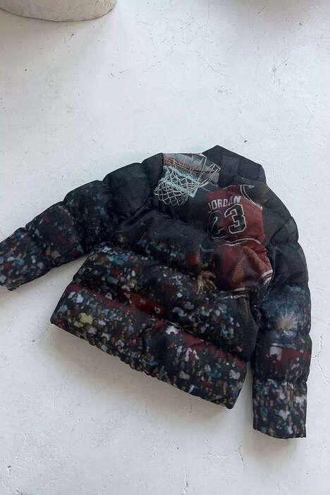 Sporty Graphic Puffer Jackets
