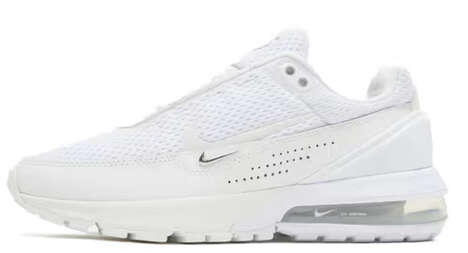 Metallic Logo All-White Sneakers