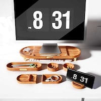 Carved Timber Workstation Organizers Image 3