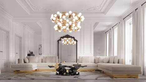Oversized Polished Brass Sofas