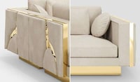 Oversized Polished Brass Sofas Image 3