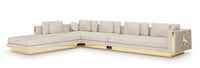 Oversized Polished Brass Sofas Image 4