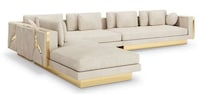 Oversized Polished Brass Sofas Image 5