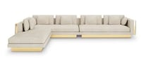 Oversized Polished Brass Sofas Image 6