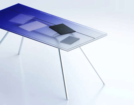 Minimalist Gradient Glass Desks