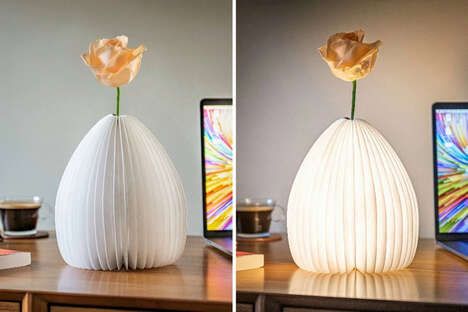 Origami-Inspired Vase Lamps