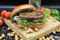Texturized Chickpea Protein Burgers Image 1