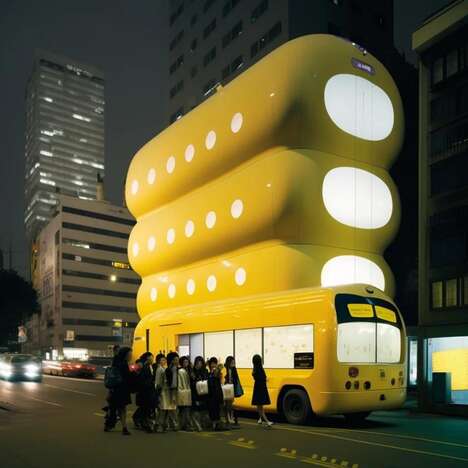 Inflated Vibrant Futuristic Buses