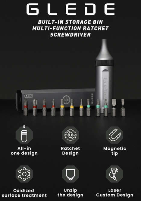 Compartmentalized Ratchet Screwdrivers