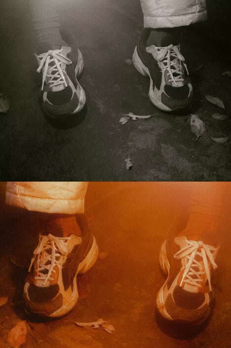 Earthy Tonal Panelling Sneakers