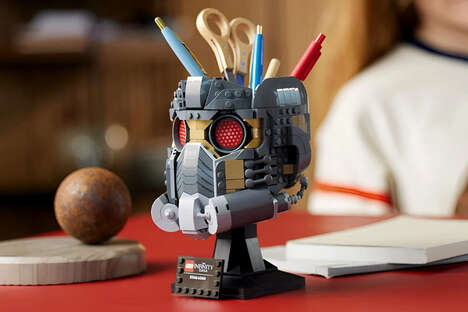 Superhero-Themed Block Pen Stands